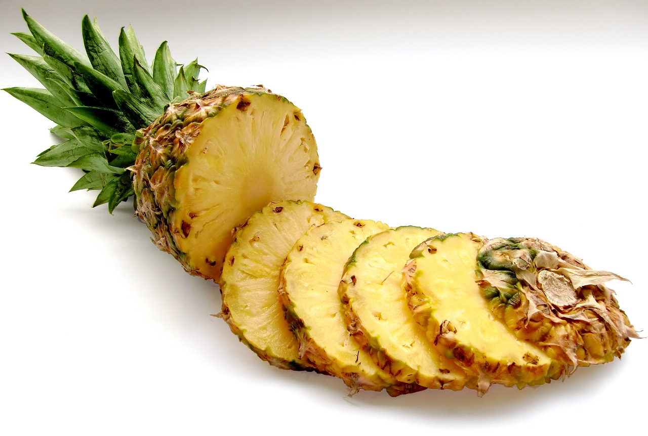 pineapple, slices, fruit